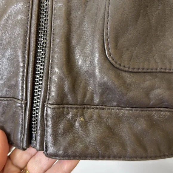 Michael Kors Men's Dark Brown Leather Jacket Coat Multiple Pockets XXL - Picture 5 of 16